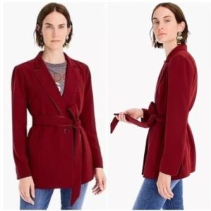 J. Crew 365 Crepe Wrap Blazer Burgundy Red